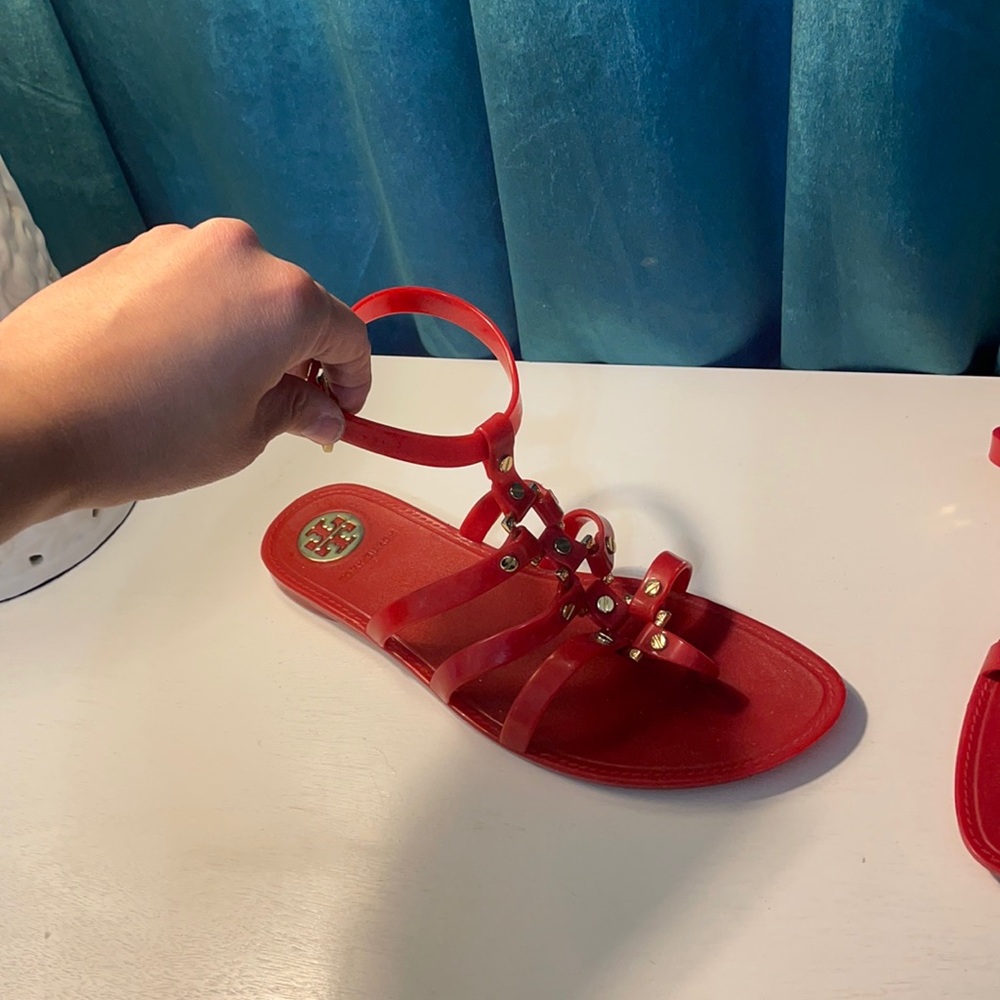 COPY - Tory Burch red jelly gladiator sandals